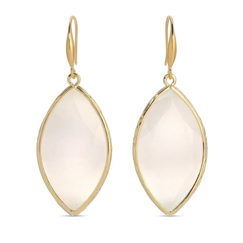 Splendid Iris White and Gold Earrings NWT